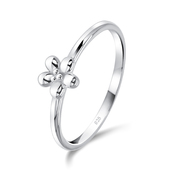 Flower Designed Silver Ring NSR-4057
